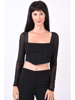 Women Blouse Bershka Tamaris Short Black